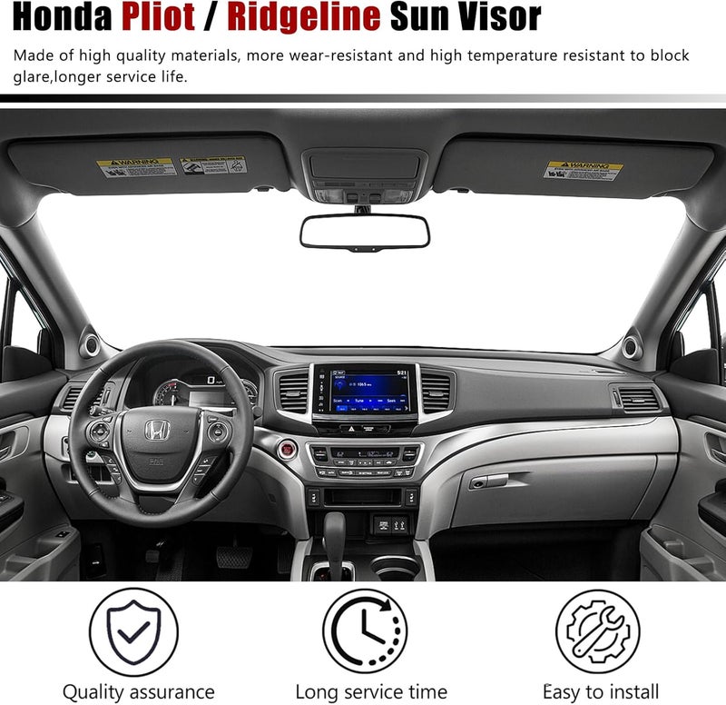 Xiaoyudou Left Drvier Side Sun Visor Fit for Honda Pilot 2017-2022, Honda Ridgeline 2018-2023 Replaces# 83280-TG7-A12ZB (Gray) - Image 5